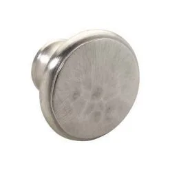 Bouton Martelé Laiton Nickel Mat - Diamètre : 30 Mm - Hauteur : 18 Mm - Décor : Nickel Mat - DUBOIS - Vendu à L'unité