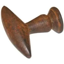 Bouton Olive Fer Rouillé - Dimensions : 41 X 13 - Hauteur : 35 Mm - Décor : Rouillé Ciré - DUBOIS - Vendu à L'unité